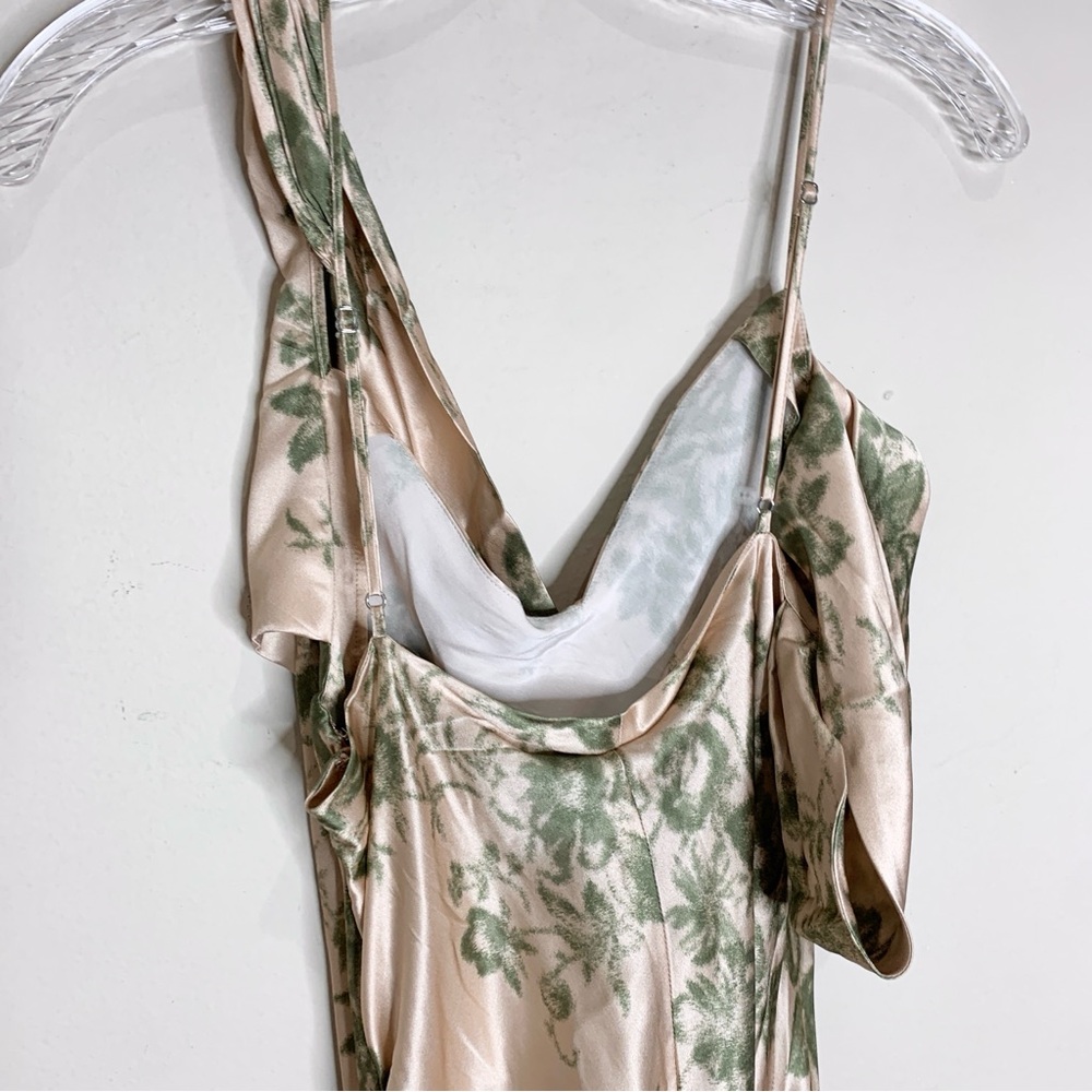 NEW Reformation Ronda Silk Maxi Dress Gown (Sz 8) Cowl Neck Symphonic Floral - Picture 10 of 16